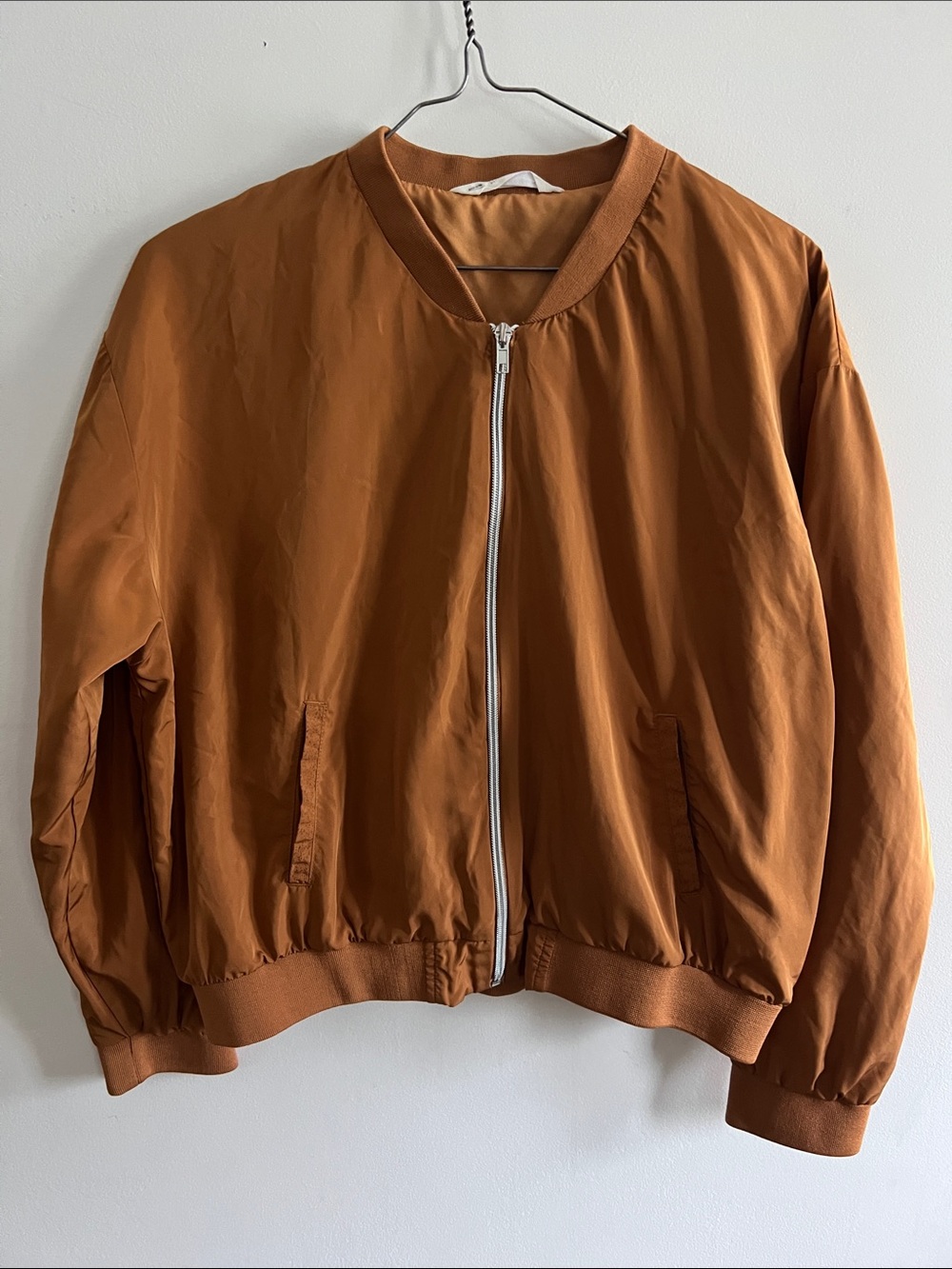 Rust Bomber Jacket with Zip Front Brand “For Me”